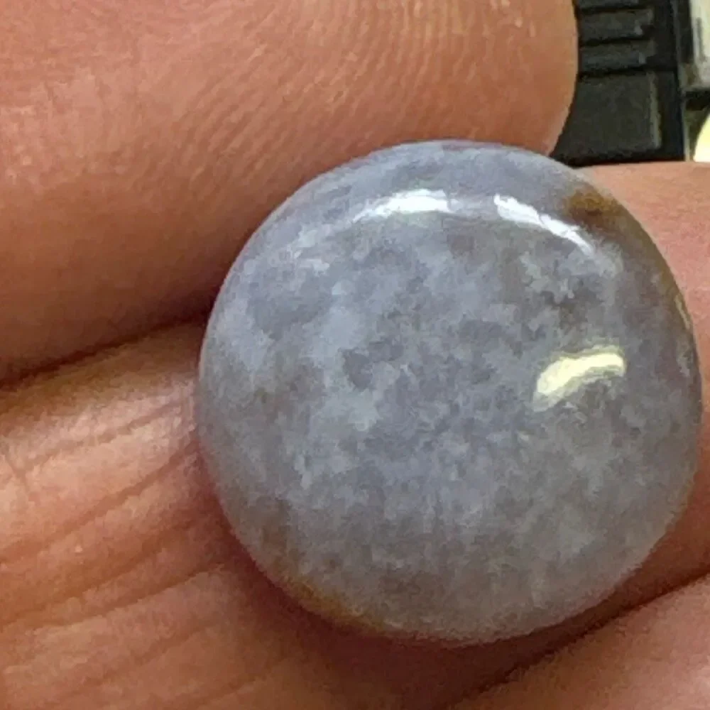 Chalcedony Cabochon, Natural Stone, 16.5 mm round, 6.3 mm height